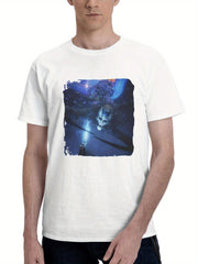 2024 Elden Ring Poster 180G 100% Cotton Printed Round Neck Short-Sleeve T-Shirt, Gifts for Men Dad Husband Grandpa, S-XXXL, White