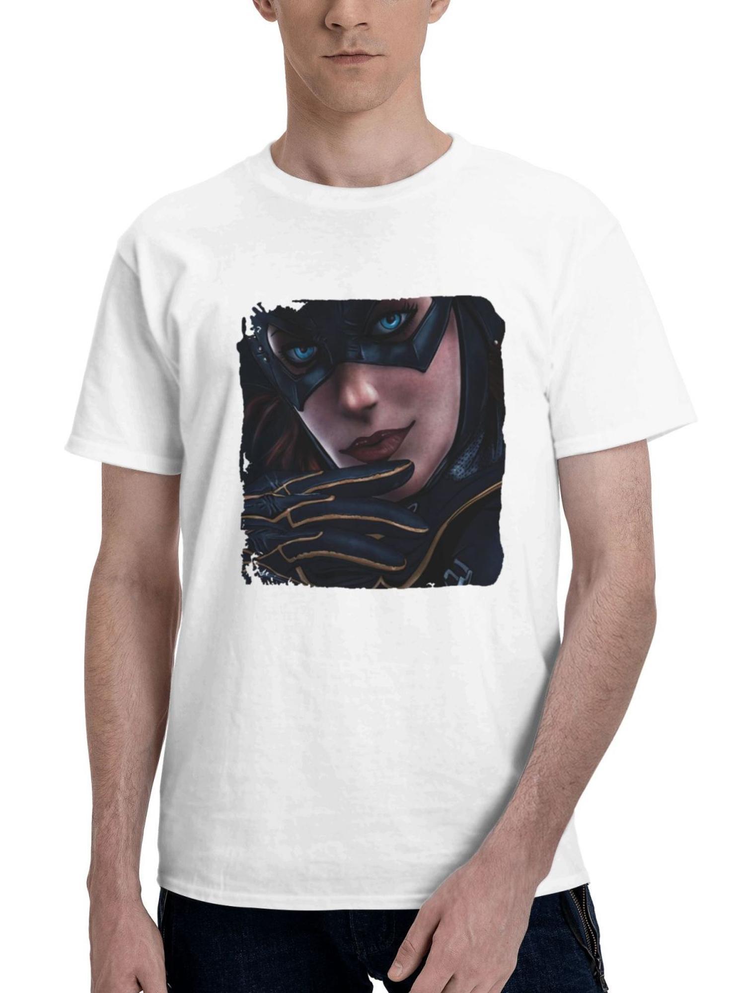 Batgirl Realistic 180G 100% Cotton Printed Round Neck Short-Sleeve T-Shirt, Gifts for Men Dad Husband Grandpa, S-XXXL, White