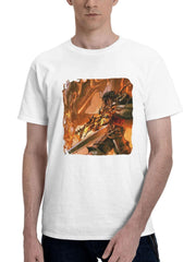 2024 Final Fantasy Xvi 180G 100% Cotton Printed Round Neck Short-Sleeve T-Shirt, Gifts for Men Dad Husband Grandpa, S-XXXL, White