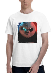 2024 Kung Fu Panda 4 Film 180G 100% Cotton Printed Round Neck Short-Sleeve T-Shirt, Gifts for Men Dad Husband Grandpa, S-XXXL, White