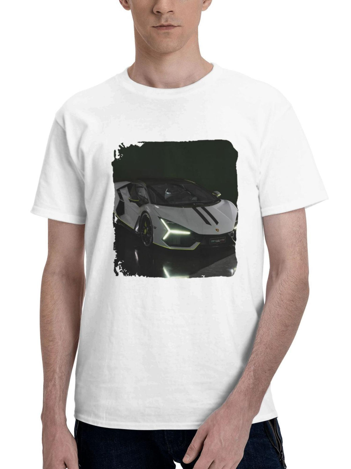 2024 Lamborghini Revuelto Arena Ad Personam 180G 100% Cotton Printed Round Neck Short-Sleeve T-Shirt, Gifts for Men Dad Husband Grandpa, S-XXXL, White