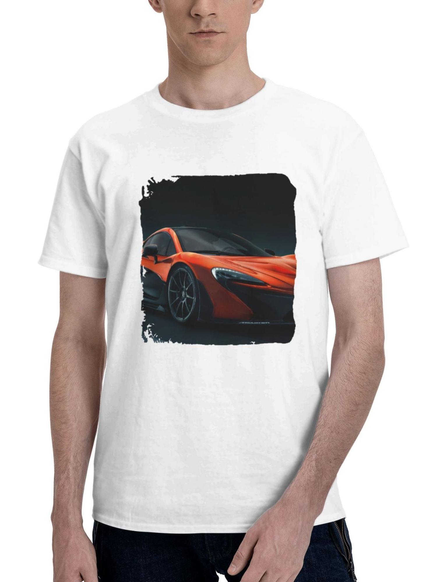 2024 Mclaren P1 Qr 180G 100% Cotton Printed Round Neck Short-Sleeve T-Shirt, Gifts for Men Dad Husband Grandpa, S-XXXL, White