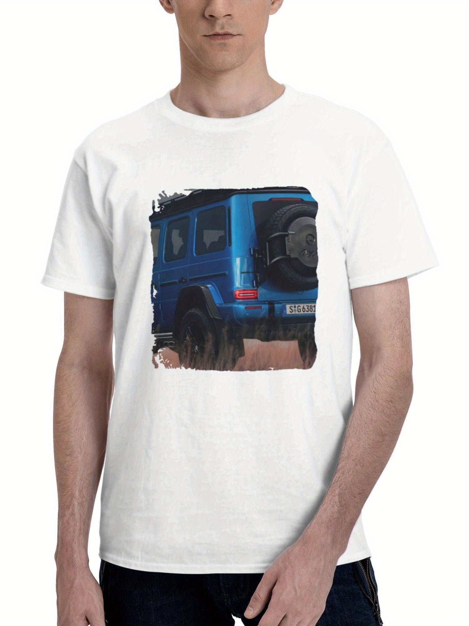 2024 Mercedes Amg G63 180G 100% Cotton Printed Round Neck Short-Sleeve T-Shirt, Gifts for Men Dad Husband Grandpa, S-XXXL, White