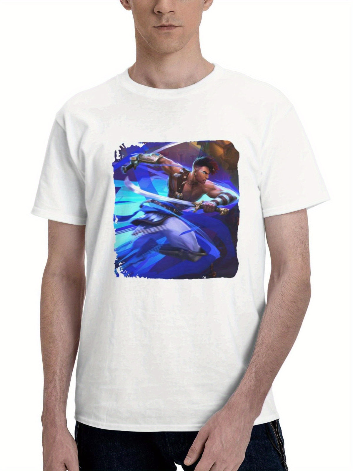 2024 Prince Of Persia The Lost Crown 180G 100% Cotton Printed Round Neck Short-Sleeve T-Shirt, Gifts for Men Dad Husband Grandpa, S-XXXL, White