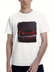 2024 Tesla Model 3 Performance 180G 100% Cotton Printed Round Neck Short-Sleeve T-Shirt, Gifts for Men Dad Husband Grandpa, S-XXXL, White