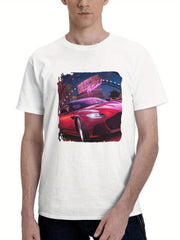 2024 The Crew Motorfest 180G 100% Cotton Printed Round Neck Short-Sleeve T-Shirt, Gifts for Men Dad Husband Grandpa, S-XXXL, White