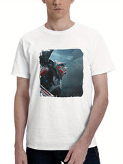 2024 Warframe 180G 100% Cotton Printed Round Neck Short-Sleeve T-Shirt, Gifts for Men Dad Husband Grandpa, S-XXXL, White