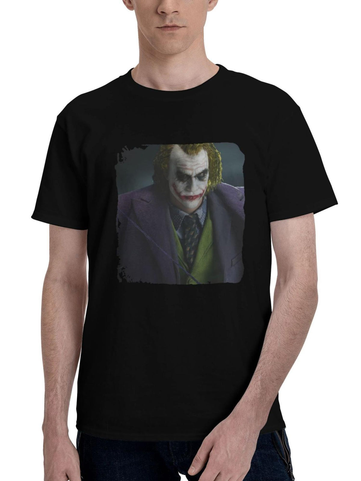 Joker-2023 180G 100% Cotton Printed Round Neck Short-Sleeve T-Shirt, Christmas Gifts for Men Dad Husband Grandpa, S-XXXL, Black