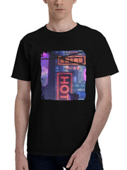 Lucy-Cyberpunk Edgerunners Lofi 180G 100% Cotton Printed Round Neck Short-Sleeve T-Shirt, Christmas Gifts for Men Dad Husband Grandpa, S-XXXL, Black