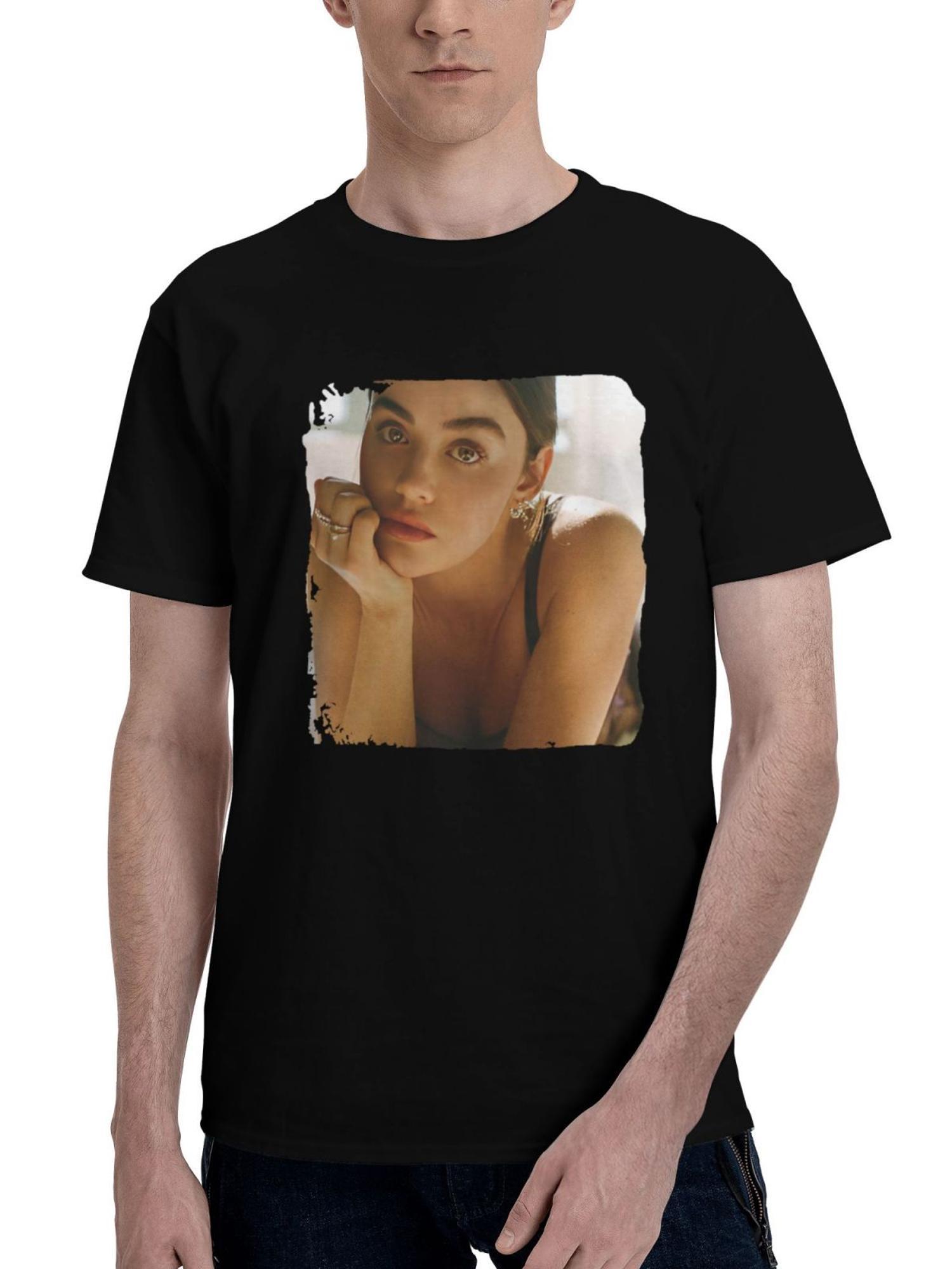 Lucy-Hale For Flaunt Magazine January 2024 180G 100% Cotton Printed Round Neck Short-Sleeve T-Shirt, Christmas Gifts for Men Dad Husband Grandpa, S-XXXL, Black