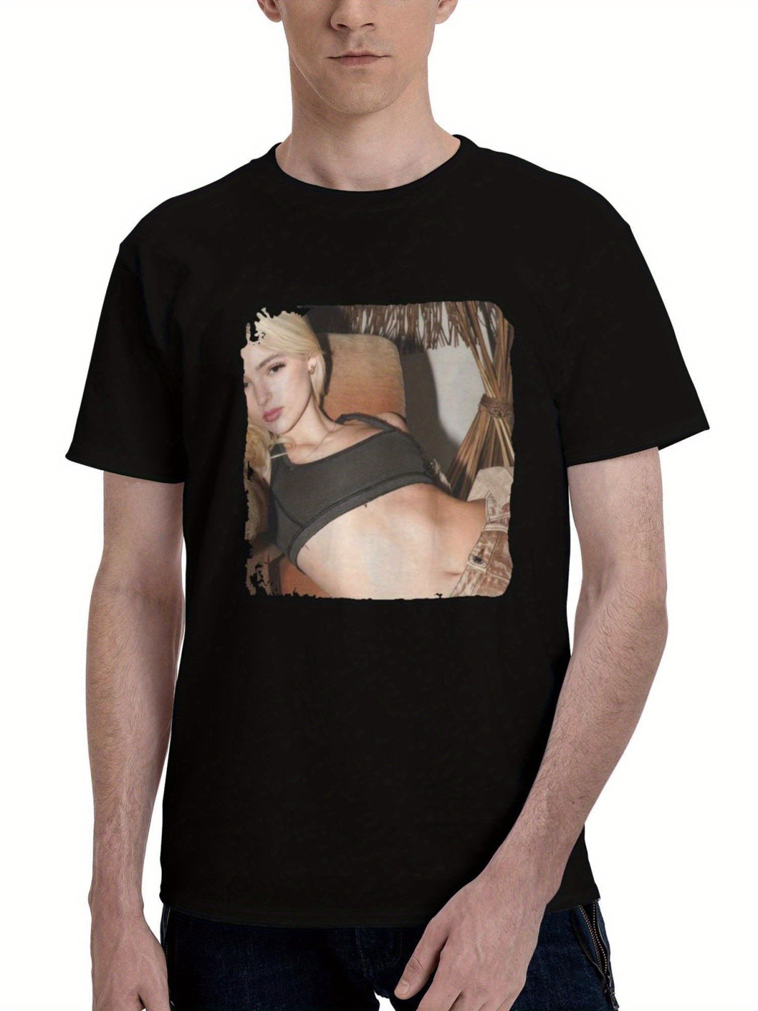 Aly-Jade 2023 180G 100% Cotton Printed Round Neck Short-Sleeve T-Shirt, Christmas Gifts for Men Dad Husband Grandpa, S-XXXL, Black