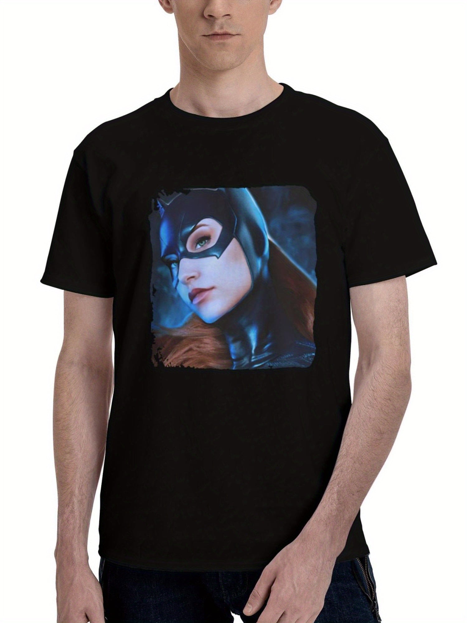 Amber-Ever Myers As Batgirl 180G 100% Cotton Printed Round Neck Short-Sleeve T-Shirt, Christmas Gifts for Men Dad Husband Grandpa, S-XXXL, Black