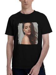 Anastasia-Model 180G 100% Cotton Printed Round Neck Short-Sleeve T-Shirt, Christmas Gifts for Men Dad Husband Grandpa, S-XXXL, Black