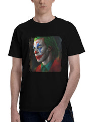 Joker-Wave 180G 100% Cotton Printed Round Neck Short-Sleeve T-Shirt, Christmas Gifts for Men Dad Husband Grandpa, S-XXXL, Black