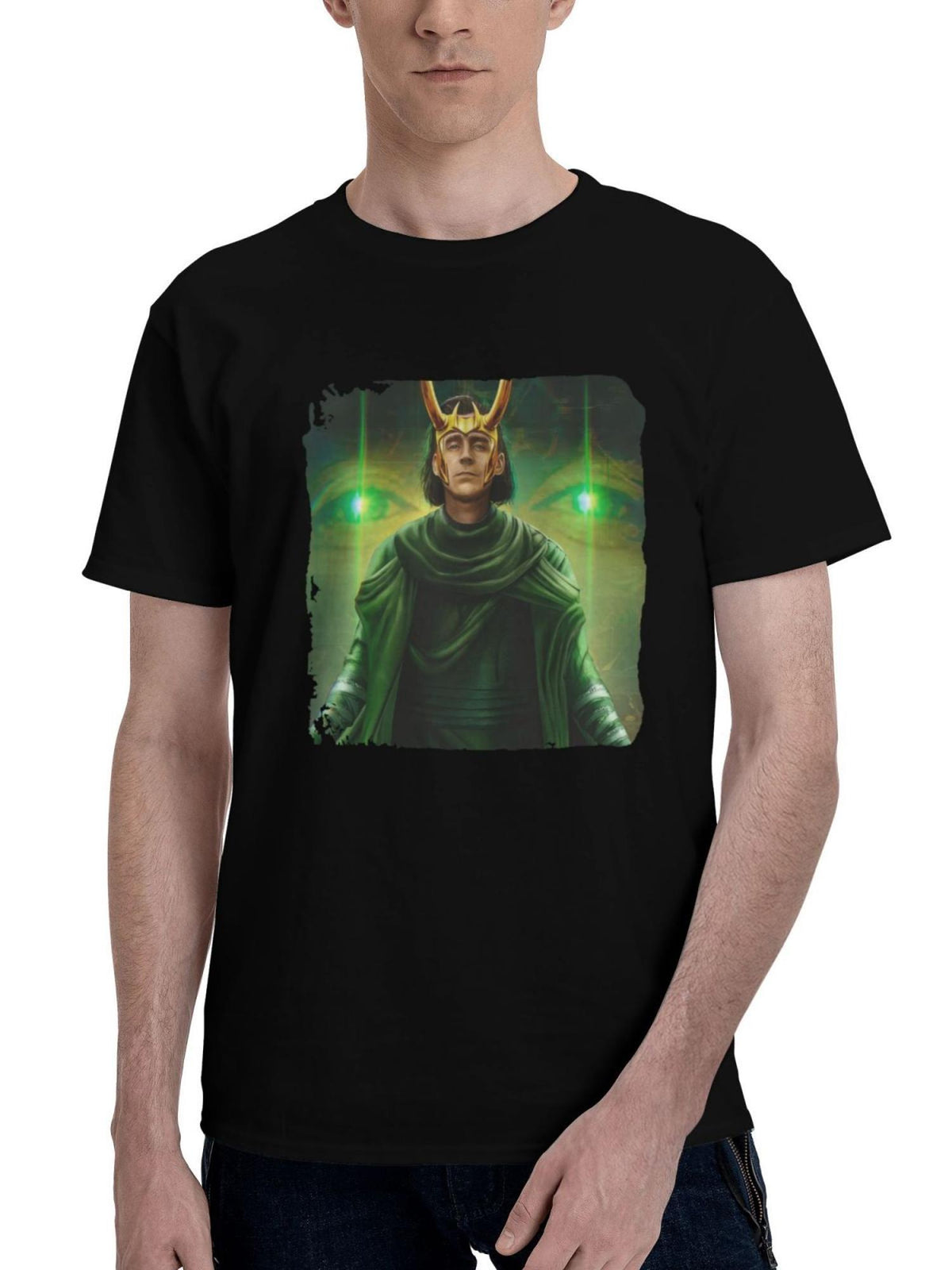 Loki-Season 2 2023 180G 100% Cotton Printed Round Neck Short-Sleeve T-Shirt, Christmas Gifts for Men Dad Husband Grandpa, S-XXXL, Black