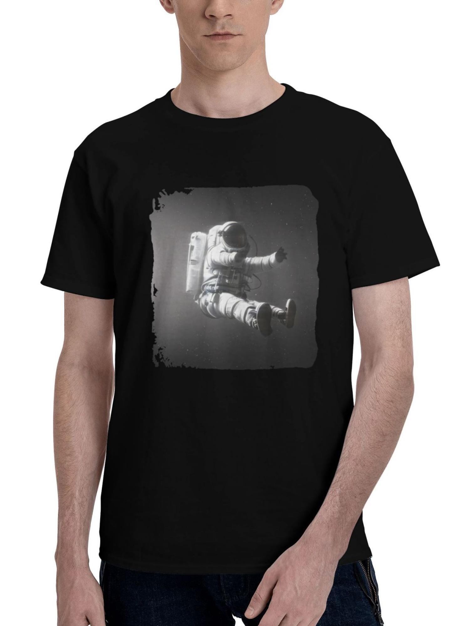 Lost-Connection 180G 100% Cotton Printed Round Neck Short-Sleeve T-Shirt, Christmas Gifts for Men Dad Husband Grandpa, S-XXXL, Black