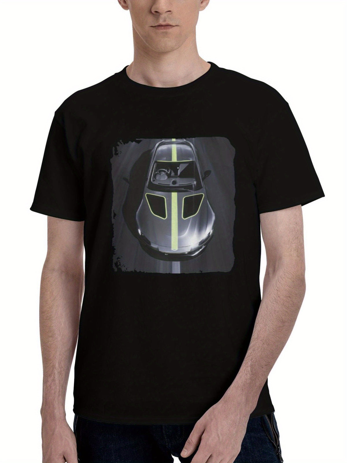 Mercedes-Benz Amg Gtr Roaring 180G 100% Cotton Printed Round Neck Short-Sleeve T-Shirt, Christmas Gifts for Men Dad Husband Grandpa, S-XXXL, Black