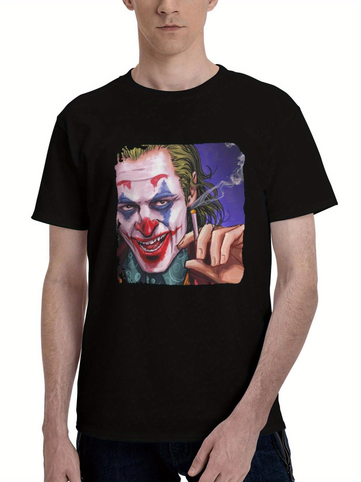 Joaquin-Phoenix As Joker 180G 100% Cotton Printed Round Neck Short-Sleeve T-Shirt, Christmas Gifts for Men Dad Husband Grandpa, S-XXXL, Black