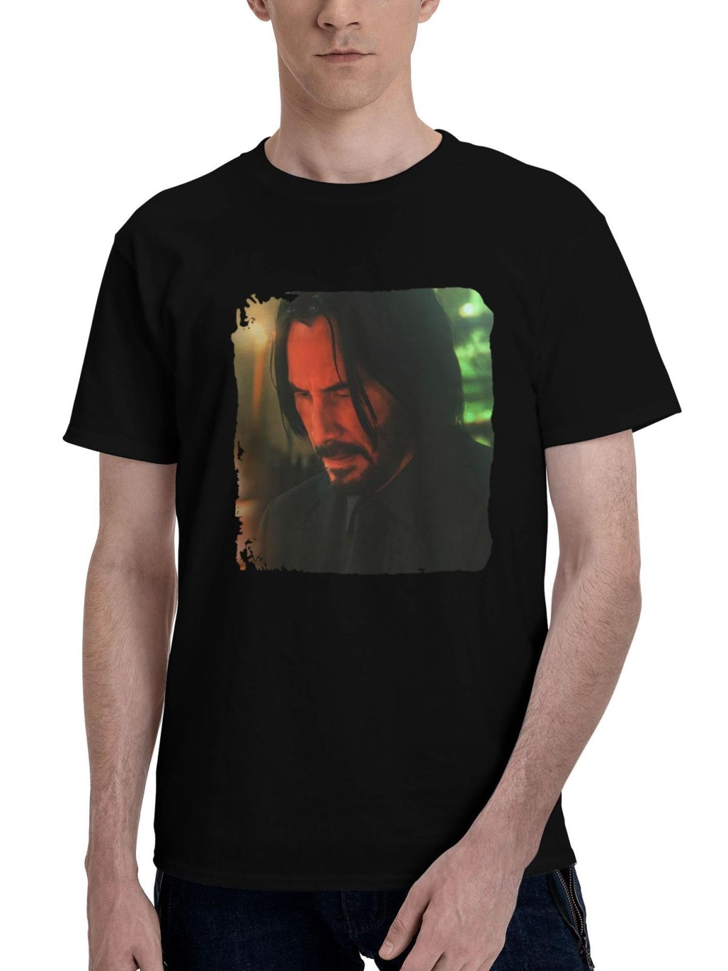 John-Wick Chapter 4 2023 M6 180G 100% Cotton Printed Round Neck Short-Sleeve T-Shirt, Christmas Gifts for Men Dad Husband Grandpa, S-XXXL, Black