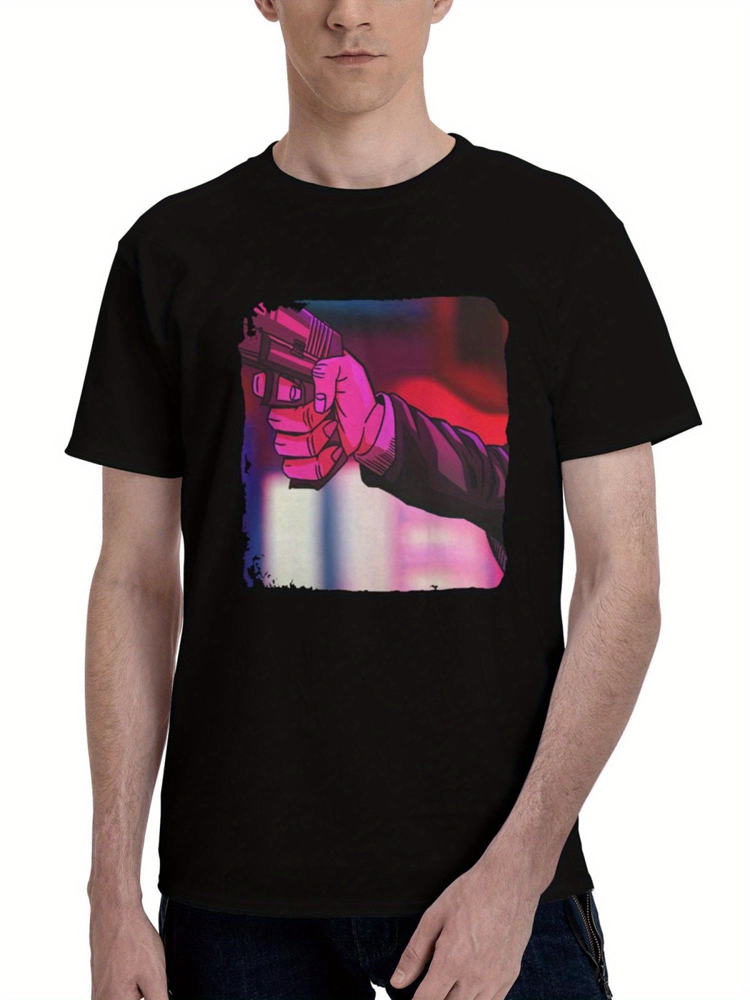 John-Wick Heroic Presence 180G 100% Cotton Printed Round Neck Short-Sleeve T-Shirt, Christmas Gifts for Men Dad Husband Grandpa, S-XXXL, Black