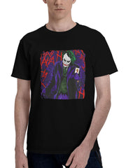 Joker-Clown Prince Legacy Heath Ledger 180G 100% Cotton Printed Round Neck Short-Sleeve T-Shirt, Christmas Gifts for Men Dad Husband Grandpa, S-XXXL, Black