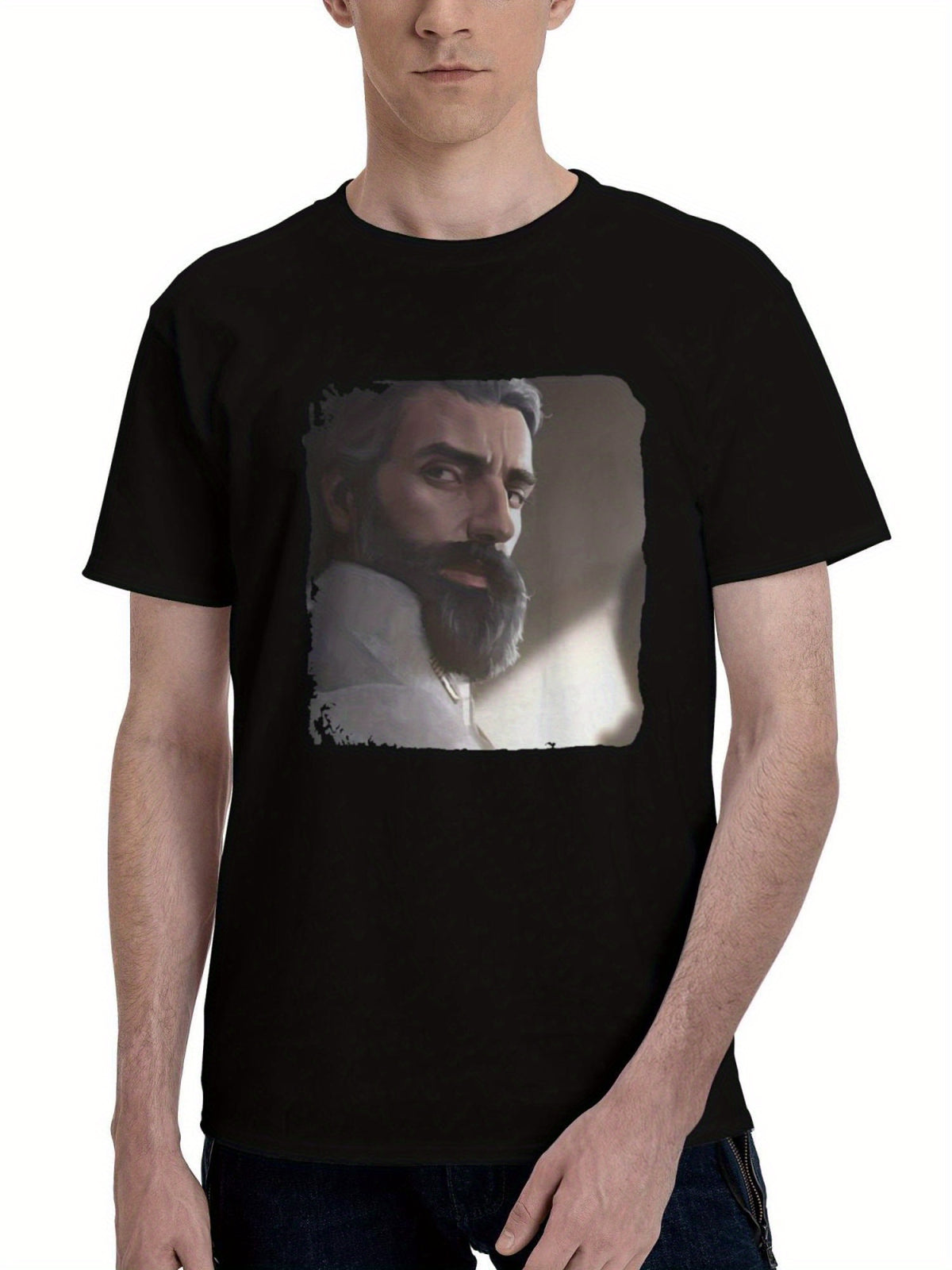 Leto-Dune 180G 100% Cotton Printed Round Neck Short-Sleeve T-Shirt, Christmas Gifts for Men Dad Husband Grandpa, S-XXXL, Black