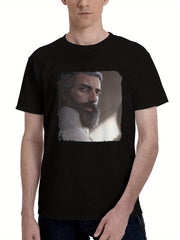 Leto-Dune 180G 100% Cotton Printed Round Neck Short-Sleeve T-Shirt, Christmas Gifts for Men Dad Husband Grandpa, S-XXXL, Black