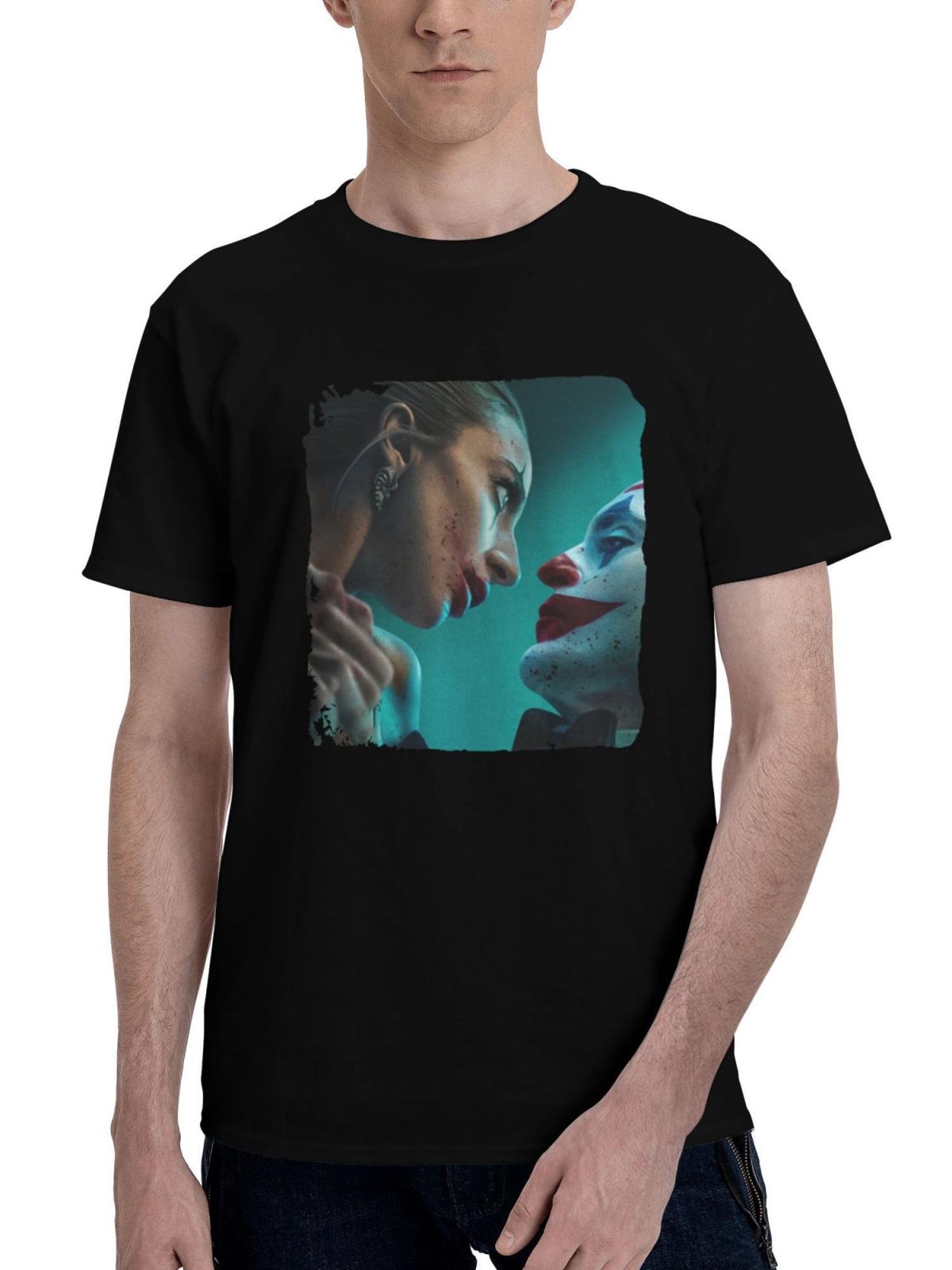 Joker-Folie A Deux Movie 12k 180G 100% Cotton Printed Round Neck Short-Sleeve T-Shirt, Christmas Gifts for Men Dad Husband Grandpa, S-XXXL, Black