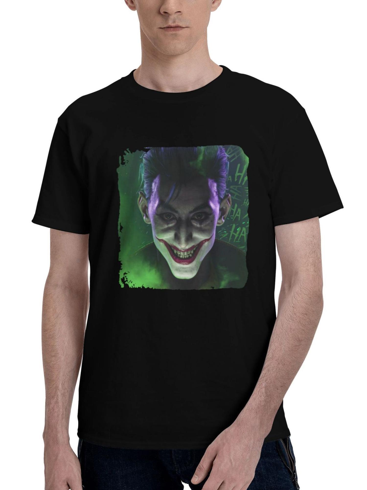 Joker-In Suicide Squad Kill The Justice League 180G 100% Cotton Printed Round Neck Short-Sleeve T-Shirt, Christmas Gifts for Men Dad Husband Grandpa, S-XXXL, Black