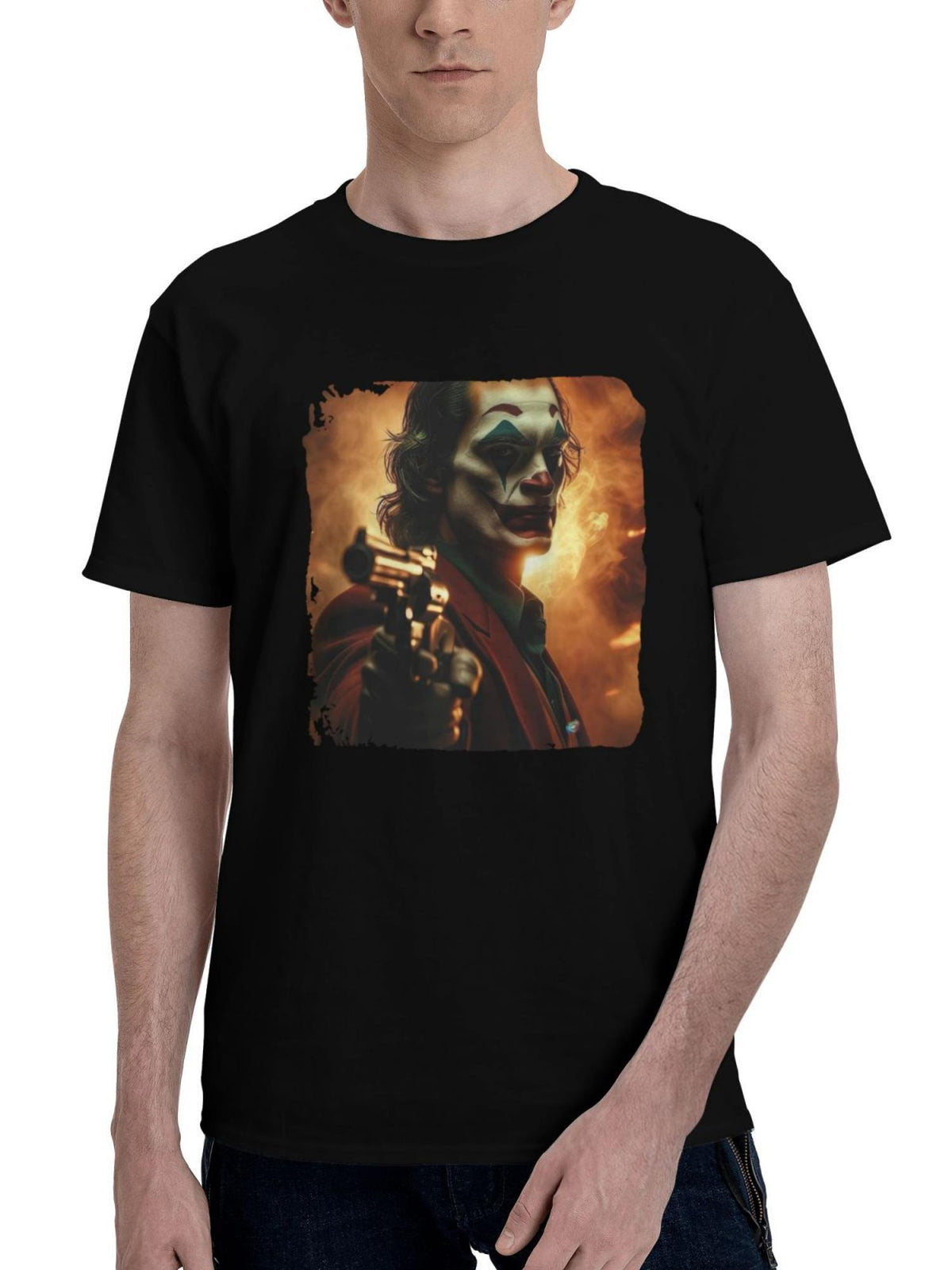 Joker-Insanity Personified 180G 100% Cotton Printed Round Neck Short-Sleeve T-Shirt, Christmas Gifts for Men Dad Husband Grandpa, S-XXXL, Black