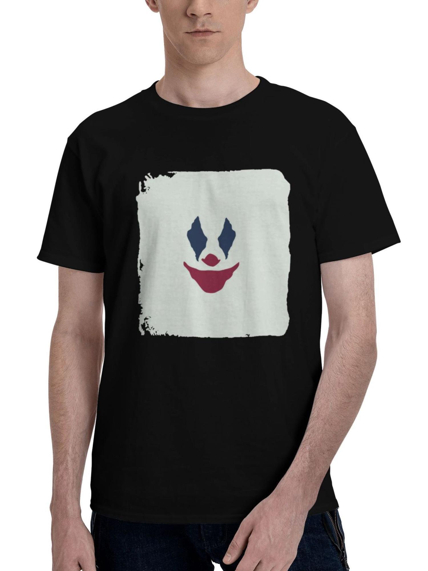 Joker-Minimal Light 180G 100% Cotton Printed Round Neck Short-Sleeve T-Shirt, Christmas Gifts for Men Dad Husband Grandpa, S-XXXL, Black