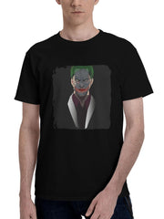 Joker-Primal 180G 100% Cotton Printed Round Neck Short-Sleeve T-Shirt, Christmas Gifts for Men Dad Husband Grandpa, S-XXXL, Black