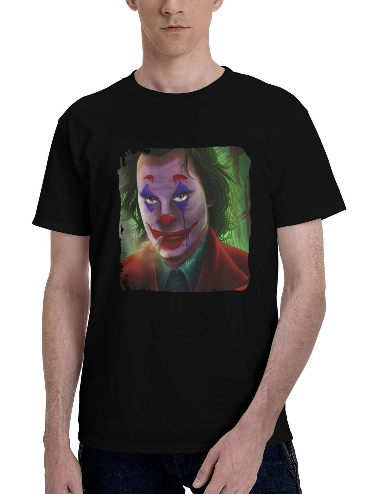 Joker-Psycho Palette 180G 100% Cotton Printed Round Neck Short-Sleeve T-Shirt, Christmas Gifts for Men Dad Husband Grandpa, S-XXXL, Black