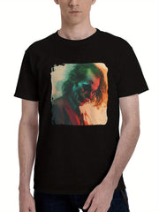 Joker-Ruler 180G 100% Cotton Printed Round Neck Short-Sleeve T-Shirt, Christmas Gifts for Men Dad Husband Grandpa, S-XXXL, Black