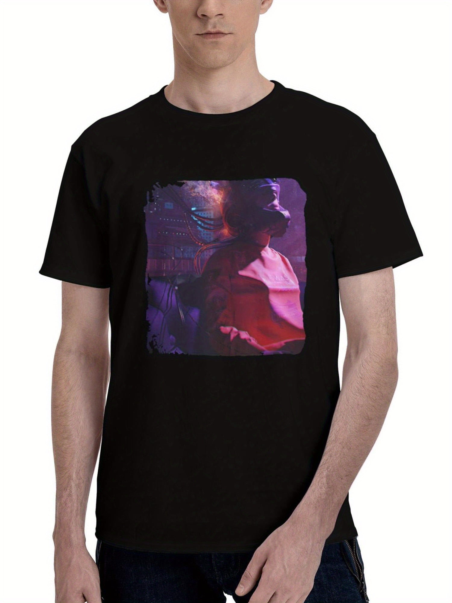 Loading-Today 180G 100% Cotton Printed Round Neck Short-Sleeve T-Shirt, Christmas Gifts for Men Dad Husband Grandpa, S-XXXL, Black