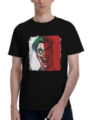 Joker-Smile And Danger 180G 100% Cotton Printed Round Neck Short-Sleeve T-Shirt, Christmas Gifts for Men Dad Husband Grandpa, S-XXXL, Black