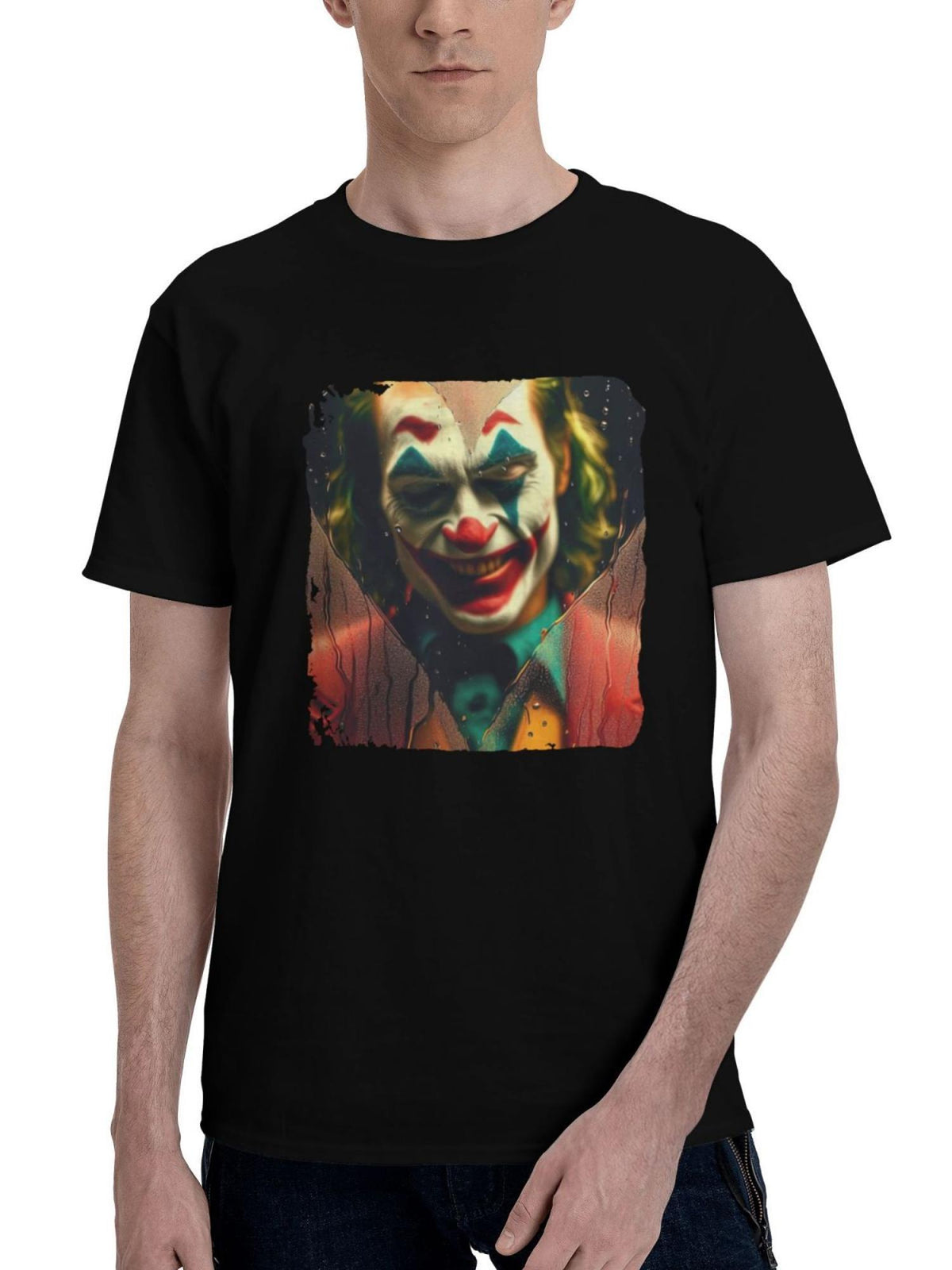 Joker-The Game Begins 180G 100% Cotton Printed Round Neck Short-Sleeve T-Shirt, Christmas Gifts for Men Dad Husband Grandpa, S-XXXL, Black