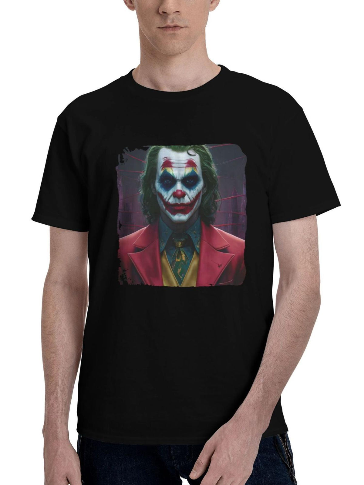 Joker-Transformational 180G 100% Cotton Printed Round Neck Short-Sleeve T-Shirt, Christmas Gifts for Men Dad Husband Grandpa, S-XXXL, Black