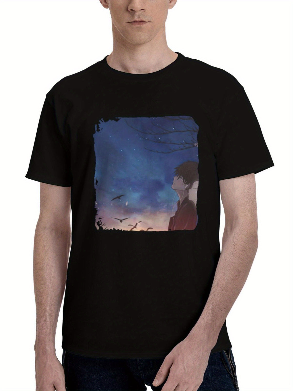 Haunted-By Memories 180G 100% Cotton Printed Round Neck Short-Sleeve T-Shirt, Christmas Gifts for Men Dad Husband Grandpa, S-XXXL, Black