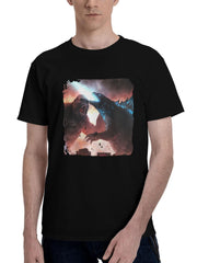 Godzilla-Vs Kong Fight Scene 180G 100% Cotton Printed Round Neck Short-Sleeve T-Shirt, Christmas Gifts for Men Dad Husband Grandpa, S-XXXL, Black