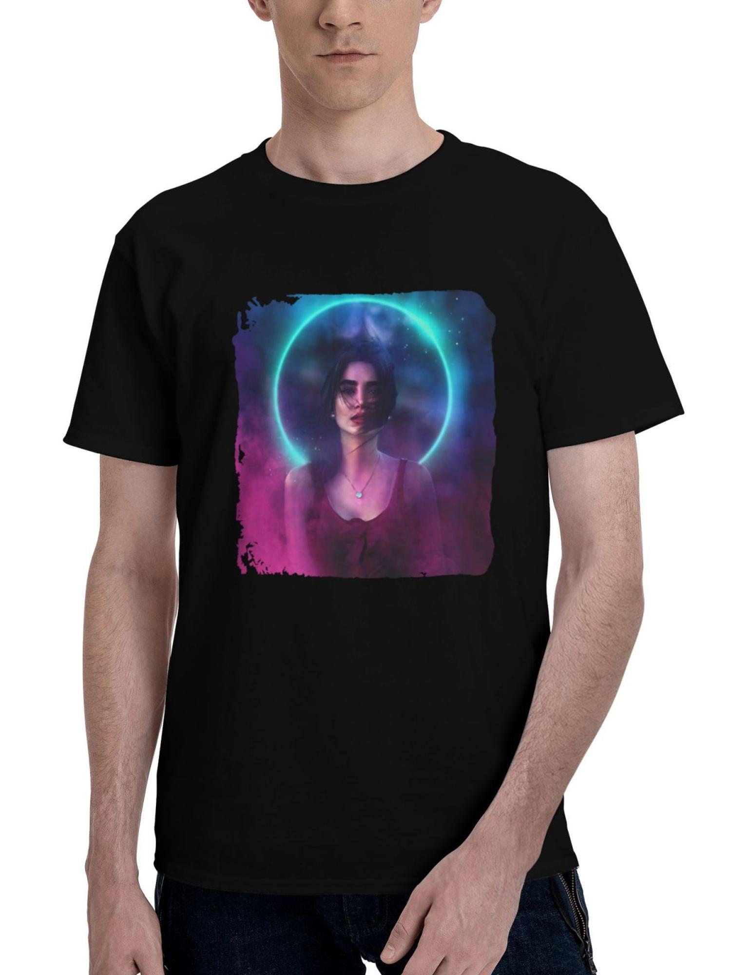 A-Vibrant Soul With A Ring Of Dreams 180G 100% Cotton Printed Round Neck Short-Sleeve T-Shirt, Christmas Gifts for Men Dad Husband Grandpa, S-XXXL, Black
