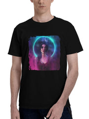 A-Vibrant Soul With A Ring Of Dreams 180G 100% Cotton Printed Round Neck Short-Sleeve T-Shirt, Christmas Gifts for Men Dad Husband Grandpa, S-XXXL, Black