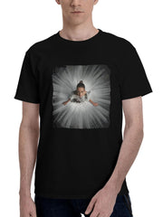 Abigail-2024 180G 100% Cotton Printed Round Neck Short-Sleeve T-Shirt, Christmas Gifts for Men Dad Husband Grandpa, S-XXXL, Black