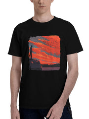 Above-The Masses 180G 100% Cotton Printed Round Neck Short-Sleeve T-Shirt, Christmas Gifts for Men Dad Husband Grandpa, S-XXXL, Black