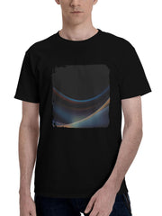 Abstract-Artistry In Motion 180G 100% Cotton Printed Round Neck Short-Sleeve T-Shirt, Christmas Gifts for Men Dad Husband Grandpa, S-XXXL, Black
