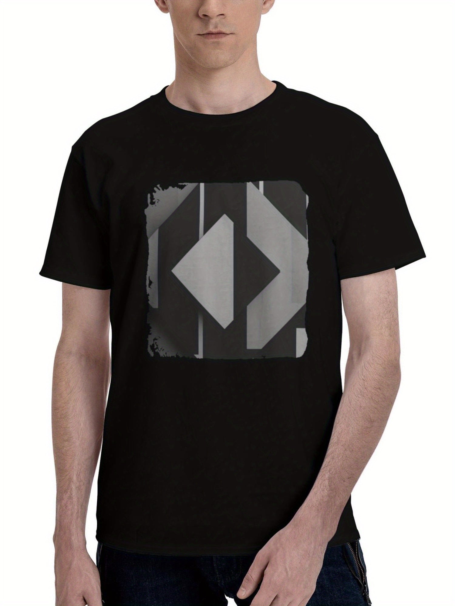 Abstract-Dark Design Intricacy 10k 180G 100% Cotton Printed Round Neck Short-Sleeve T-Shirt, Christmas Gifts for Men Dad Husband Grandpa, S-XXXL, Black