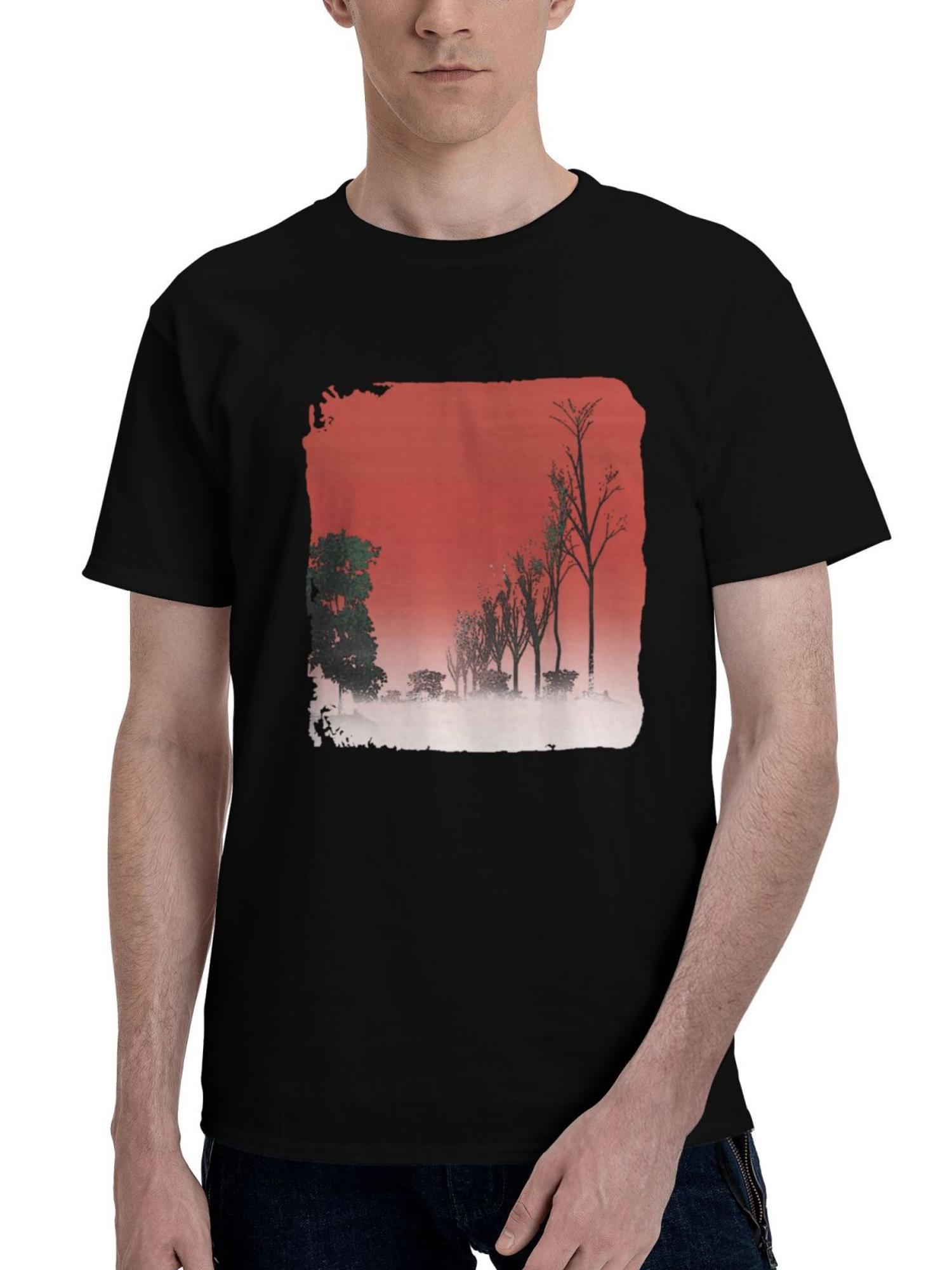 Boat-Man Routine Minimal 180G 100% Cotton Printed Round Neck Short-Sleeve T-Shirt, Christmas Gifts for Men Dad Husband Grandpa, S-XXXL, Black