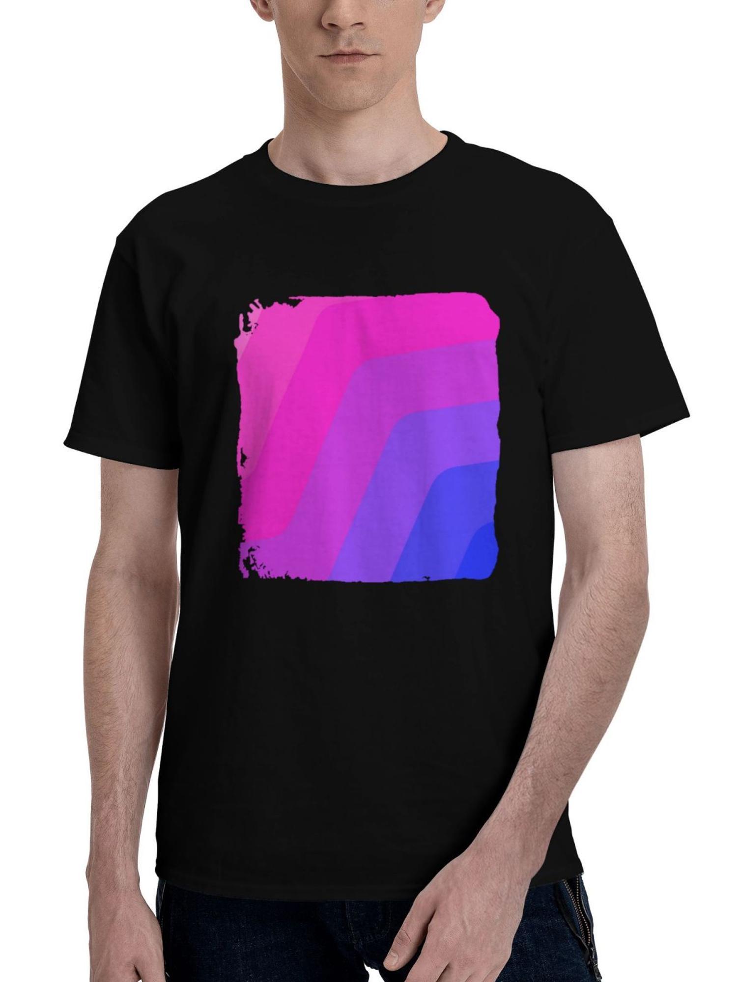 Abstract-Formations Curves In Pastels 180G 100% Cotton Printed Round Neck Short-Sleeve T-Shirt, Christmas Gifts for Men Dad Husband Grandpa, S-XXXL, Black