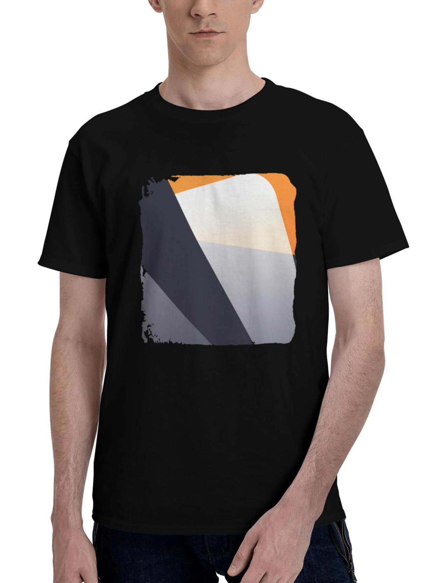 Book-Shells Abstract Colors 180G 100% Cotton Printed Round Neck Short-Sleeve T-Shirt, Christmas Gifts for Men Dad Husband Grandpa, S-XXXL, Black