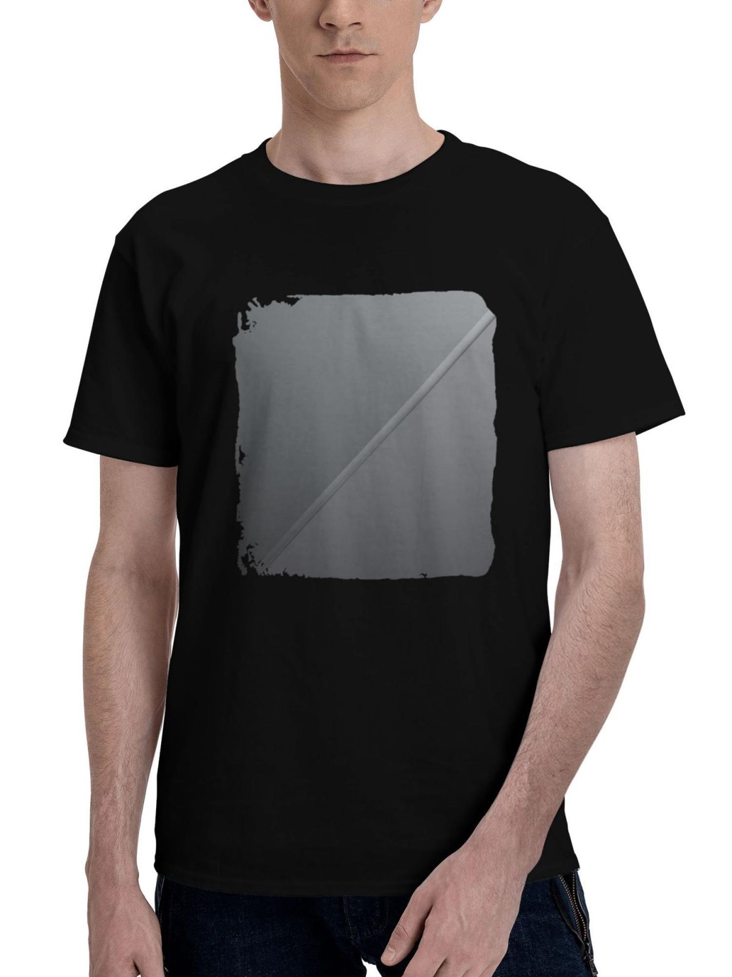 Abstract-Grey Harmony 180G 100% Cotton Printed Round Neck Short-Sleeve T-Shirt, Christmas Gifts for Men Dad Husband Grandpa, S-XXXL, Black